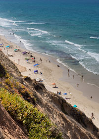 High angle view of beach