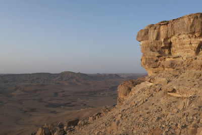 Scenic view of desert against clear sky
