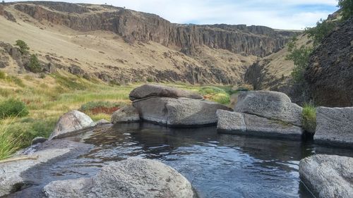 River flowing through rocks