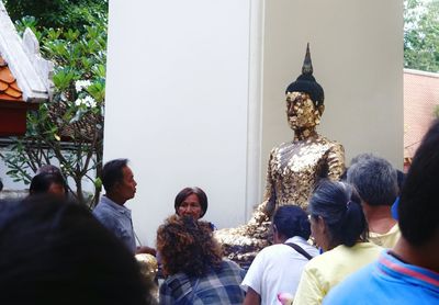 Group of people in front of building