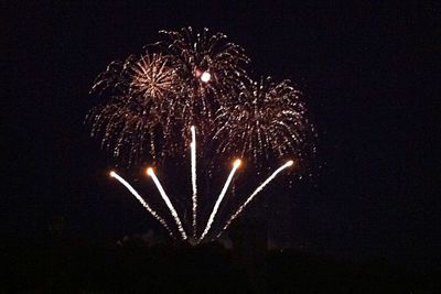 Low angle view of firework display