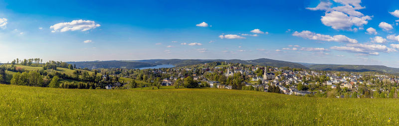 Scenic view of field against sky