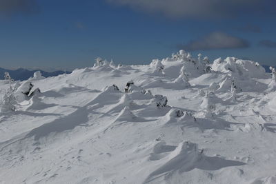 Scenic view of snow covered mountain