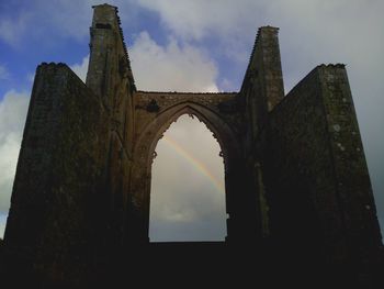 Low angle view of built structure against clear sky