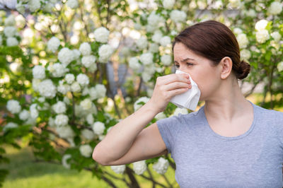 Young woman drinking water