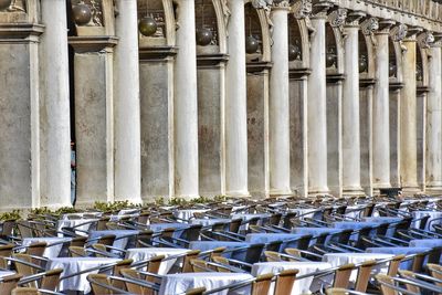 Full frame shot of empty chairs