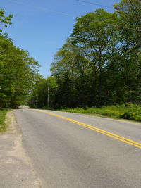 Road amidst trees against sky