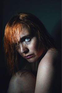 Close-up portrait of young woman