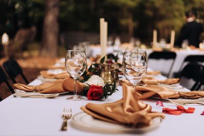 Close-up of drinks on table