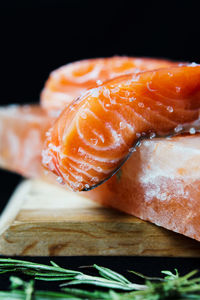 Close-up of sushi on cutting board