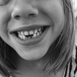 Cropped image of smiling girl with gap toothed