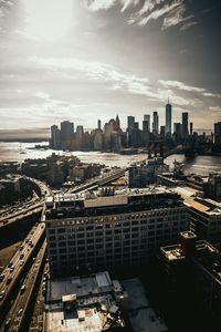 High angle view of cityscape