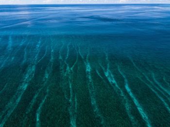 High angle view of rippled sea shore