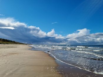 Scenic view of beach against sky