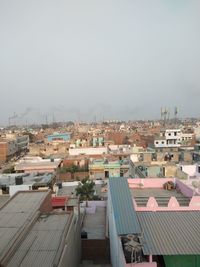 High angle view of townscape against sky