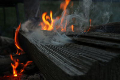 Close-up of burning fire