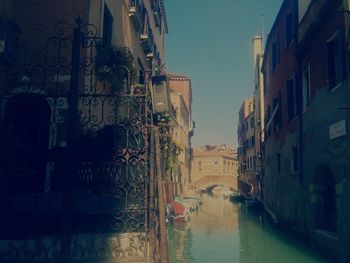 View of canal in city