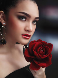 Close-up portrait of a young woman