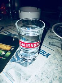 Close-up of drink on table