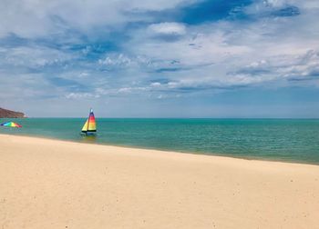 Scenic view of beach against sky