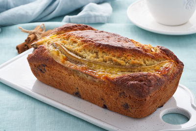 Close-up of bread in plate