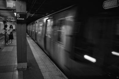 Train at railroad station platform