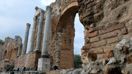 Low angle view of old ruins