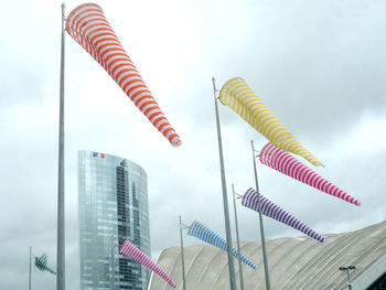 Low angle view of modern buildings against sky