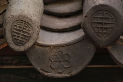 Close-up of old machine part