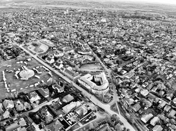 High angle shot of townscape