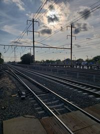 Railroad tracks against sky