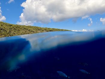 Surface level of sea against the sky