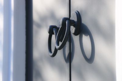 View of metallic door knocker