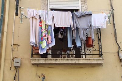 Clothes drying on clothesline