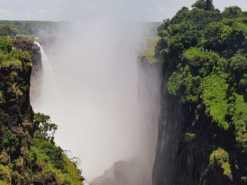 Scenic view of waterfall, victoria falls, zimbabwe 
