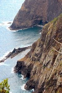 High angle view of cliff in sea