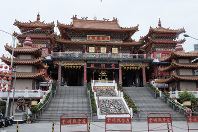 Low angle view of temple against clear sky