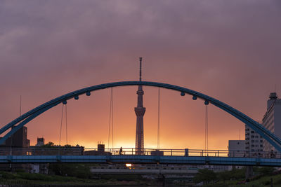 View of bridge against sky during sunset