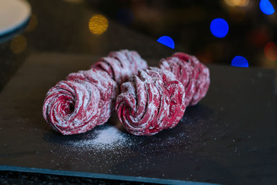 Close-up of candies on table