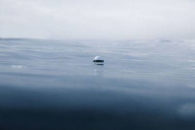 Little bubble floating alone in the ocean