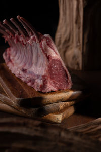 Close-up of seafood on table