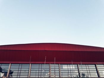 Low angle view of red structure against clear sky