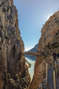 Panoramic view of rock formations against sky