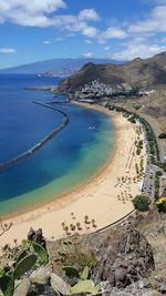 High angle view of beach against sky