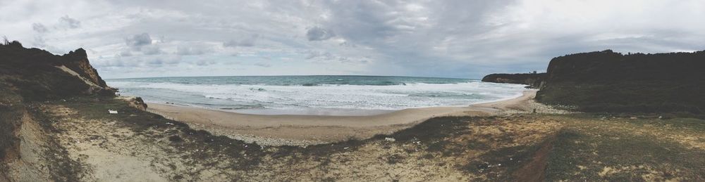 Panoramic view of beach against sky