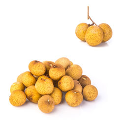 High angle view of cookies against white background