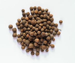 High angle view of coffee beans on table