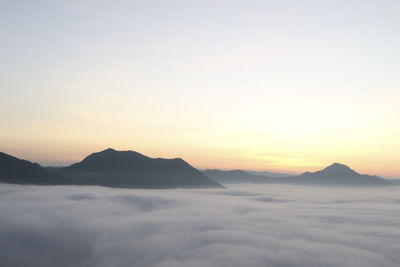 Beautiful landscape in the mountains at sunrise, traveling concept,chiang khan loei, thailand.