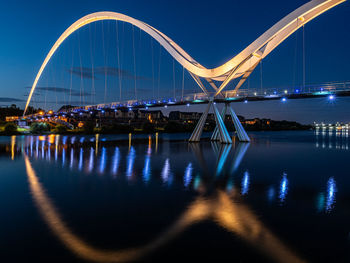 The infinity bridge across the river tees is located at stockton on tees. england.