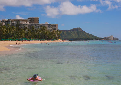 Tourists on beach